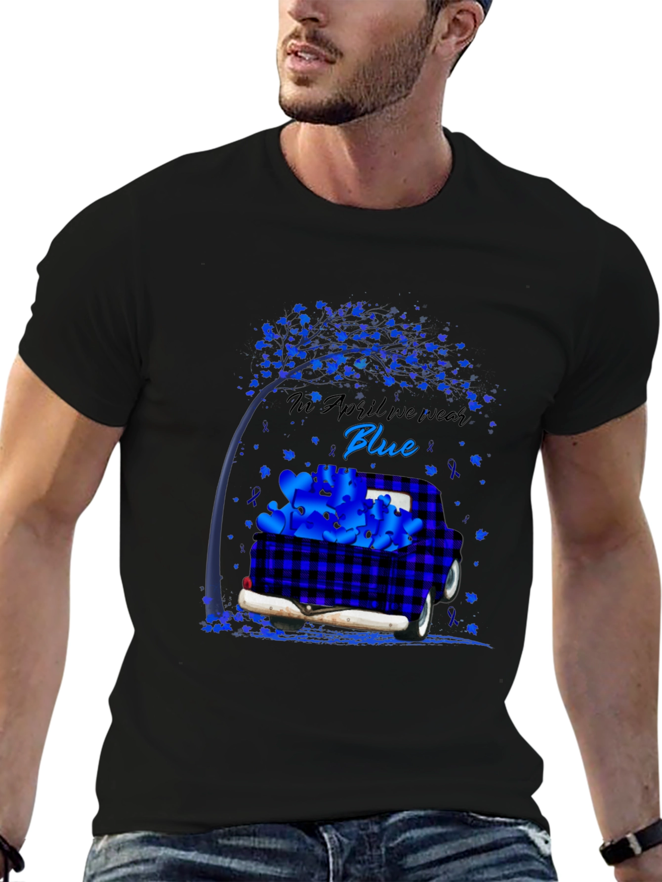In April We Wear Blue Awareness T-Shirt