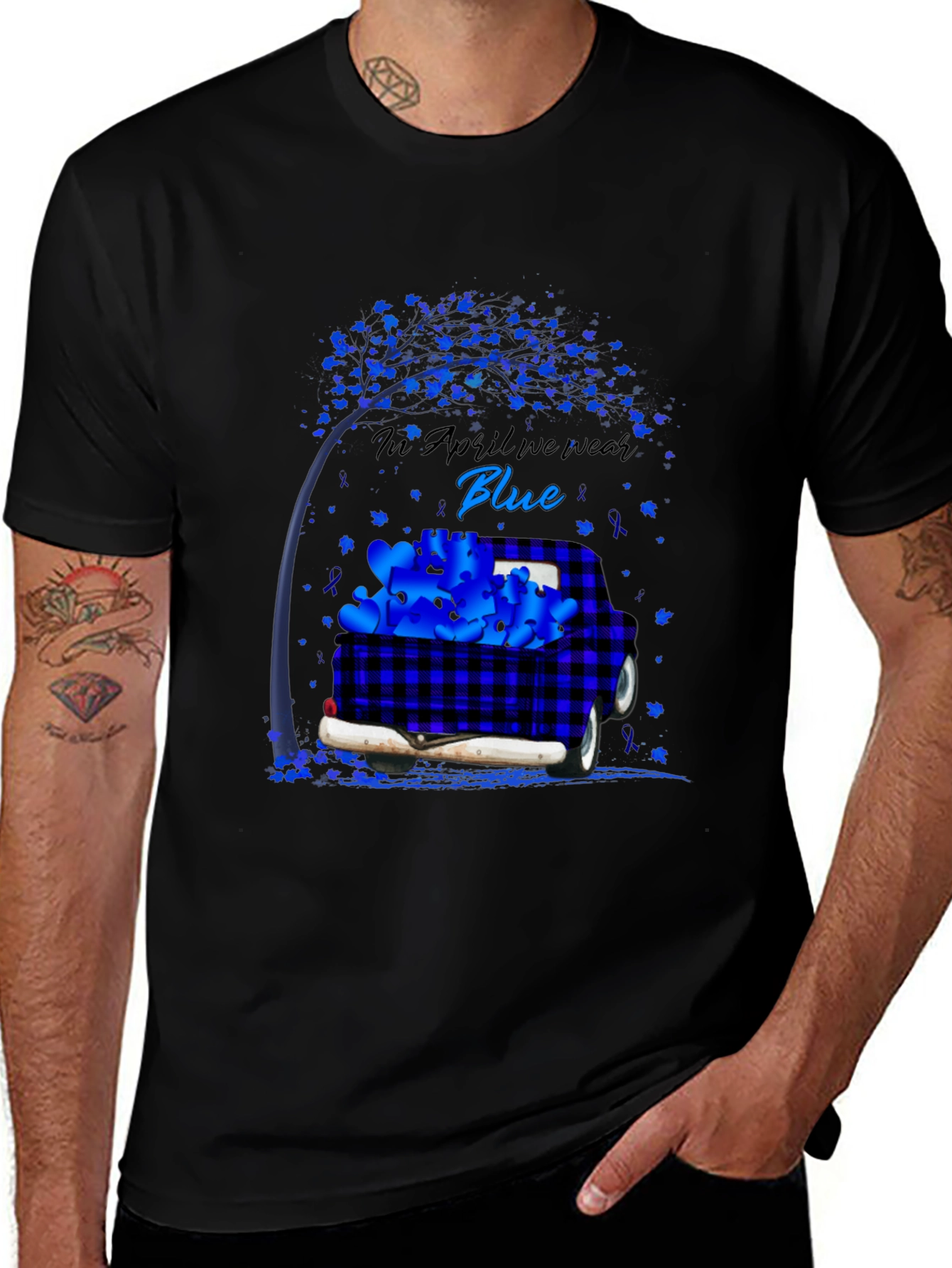 In April We Wear Blue Awareness T-Shirt