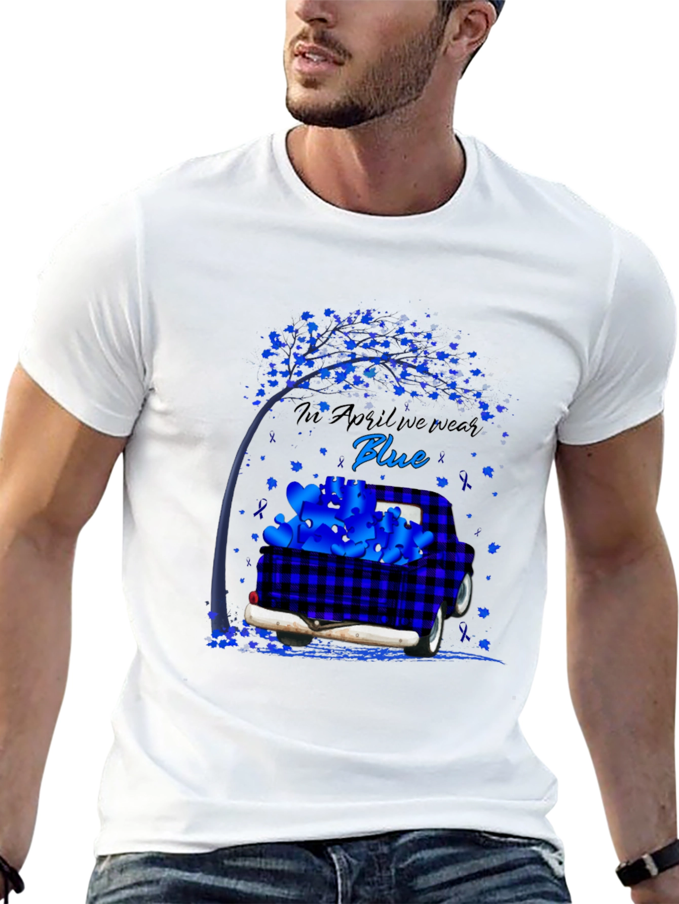 In April We Wear Blue Awareness T-Shirt