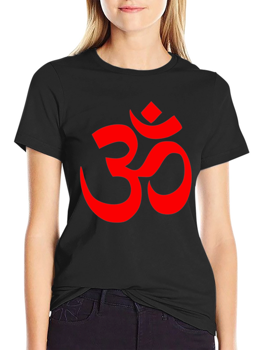 Om Symbol Graphic Tee - Black Cotton Blend