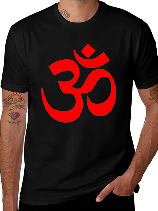 Om Symbol Graphic Tee - Black Cotton Blend