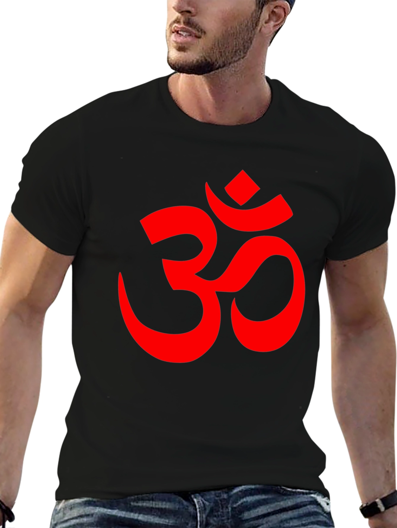 Om Symbol Graphic Tee - Black Cotton Blend
