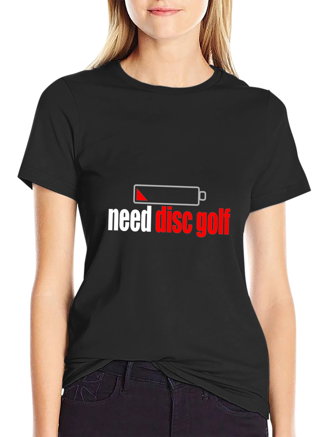 Need Disc Golf T-Shirt - Low Battery Design