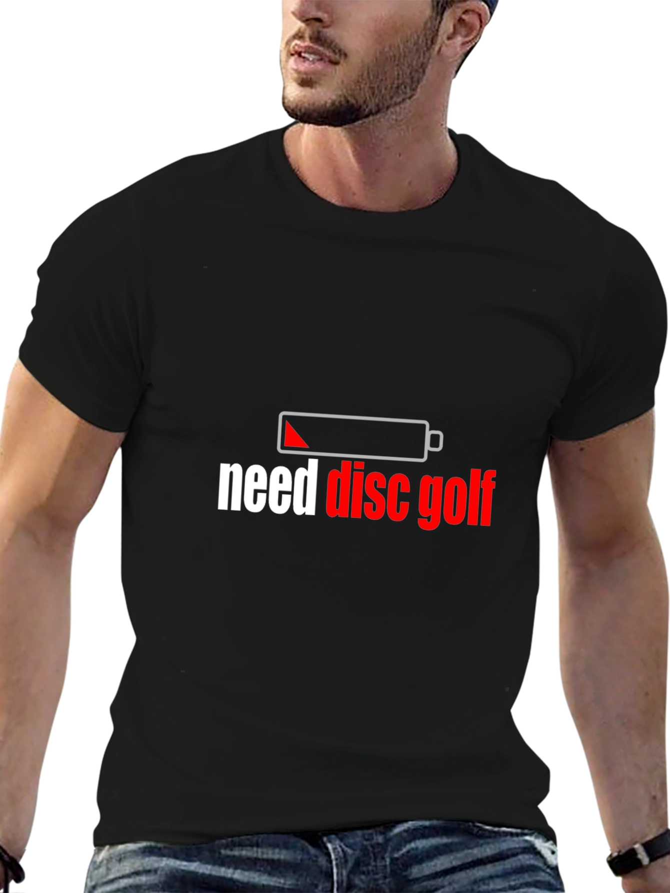 Need Disc Golf T-Shirt - Low Battery Design
