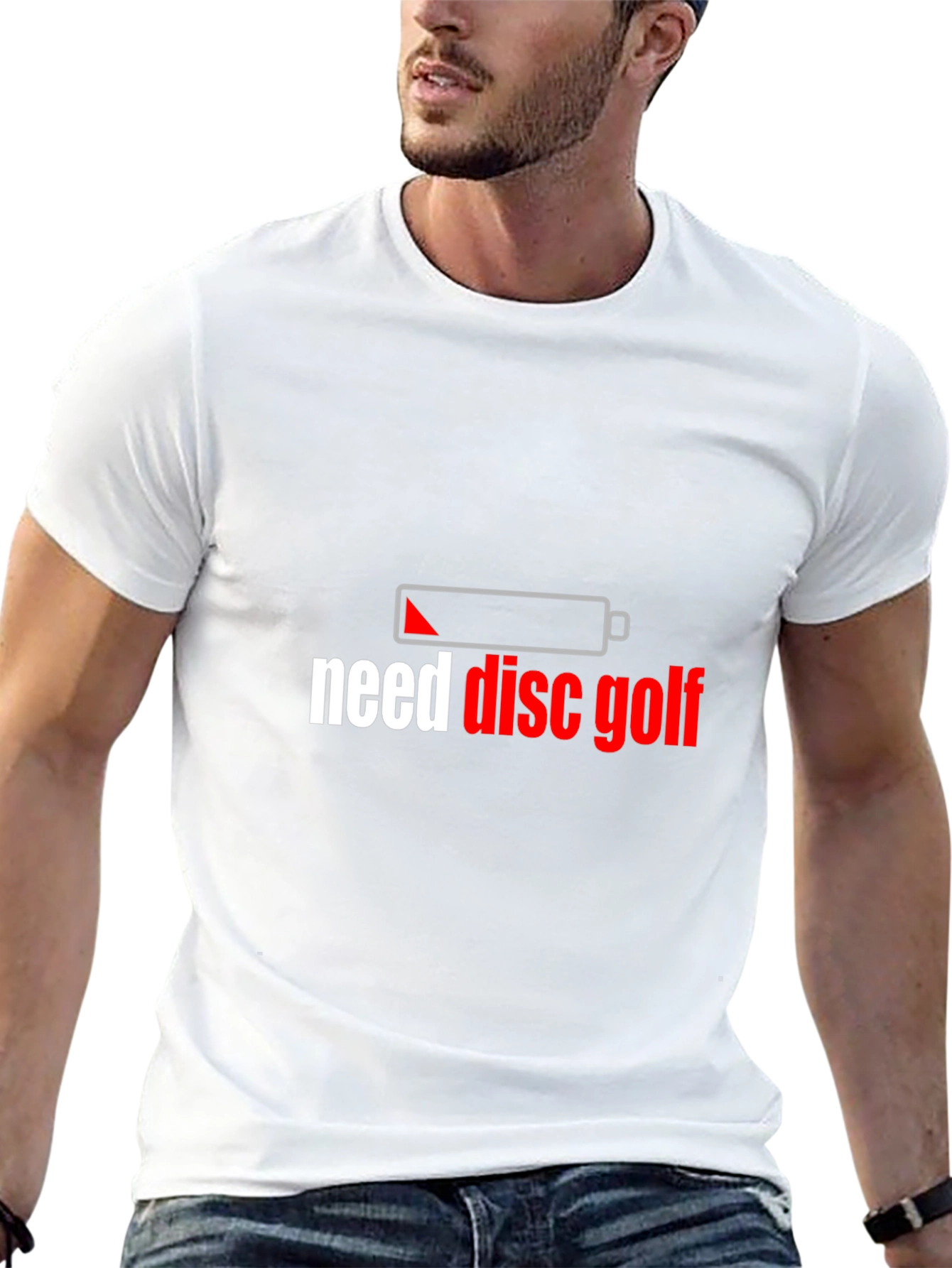 Need Disc Golf T-Shirt - Low Battery Design