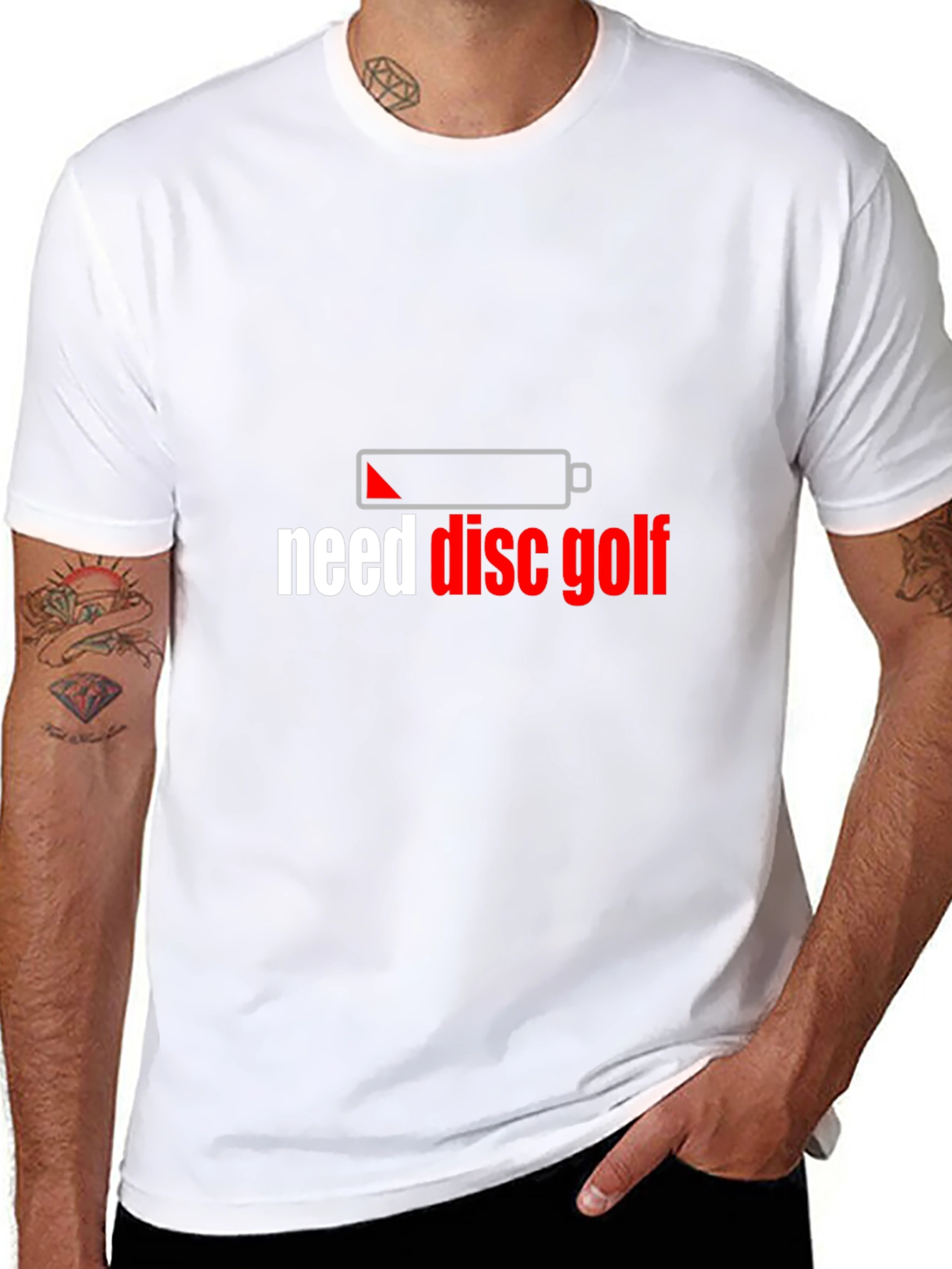 Need Disc Golf T-Shirt - Low Battery Design