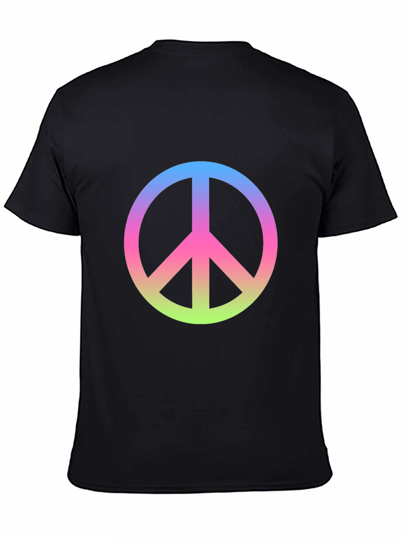 Peace Sign Gradient Tee - Black Cotton Blend