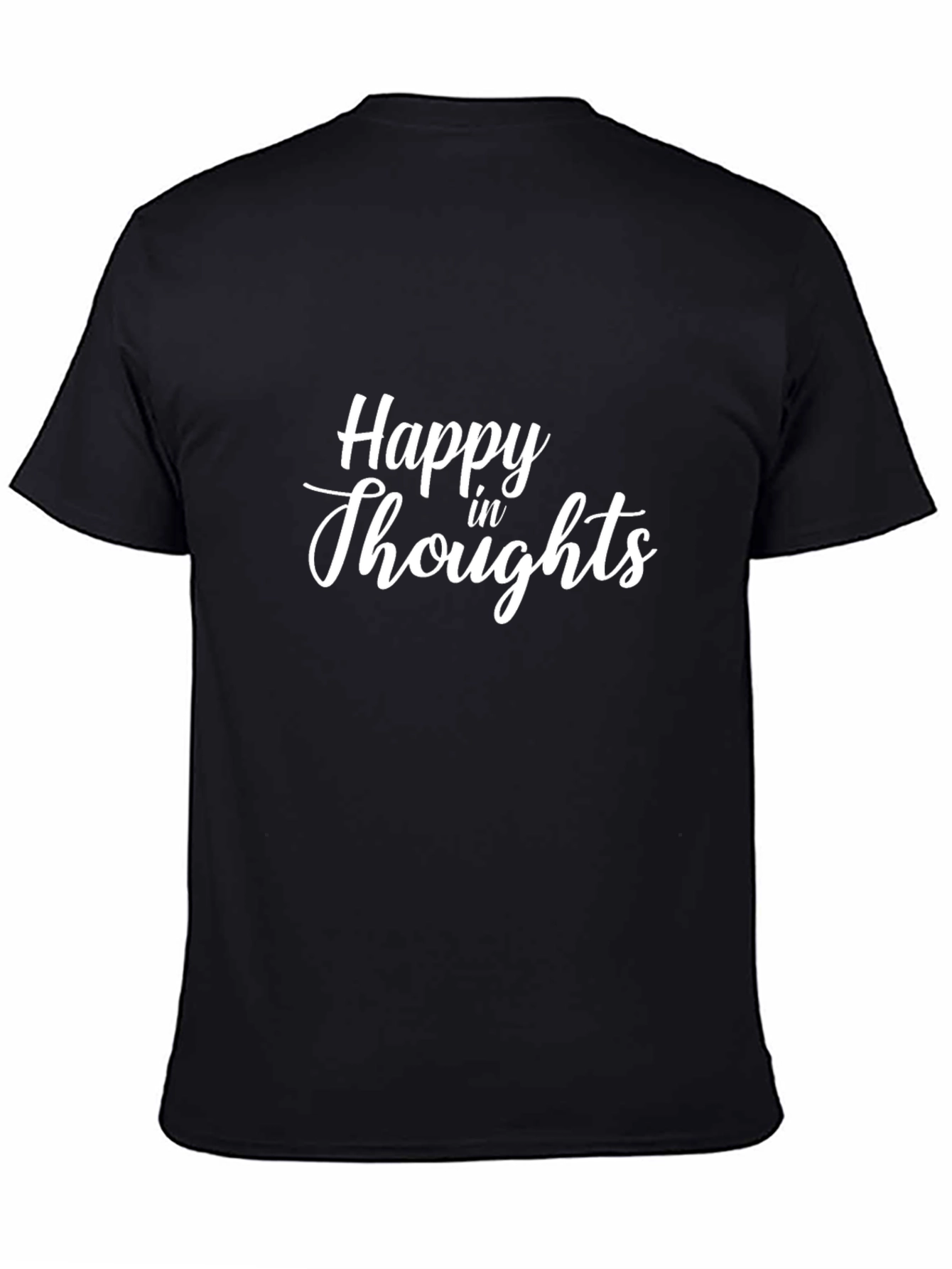 Happy Thoughts Graphic Print Mens Black T-Shirt