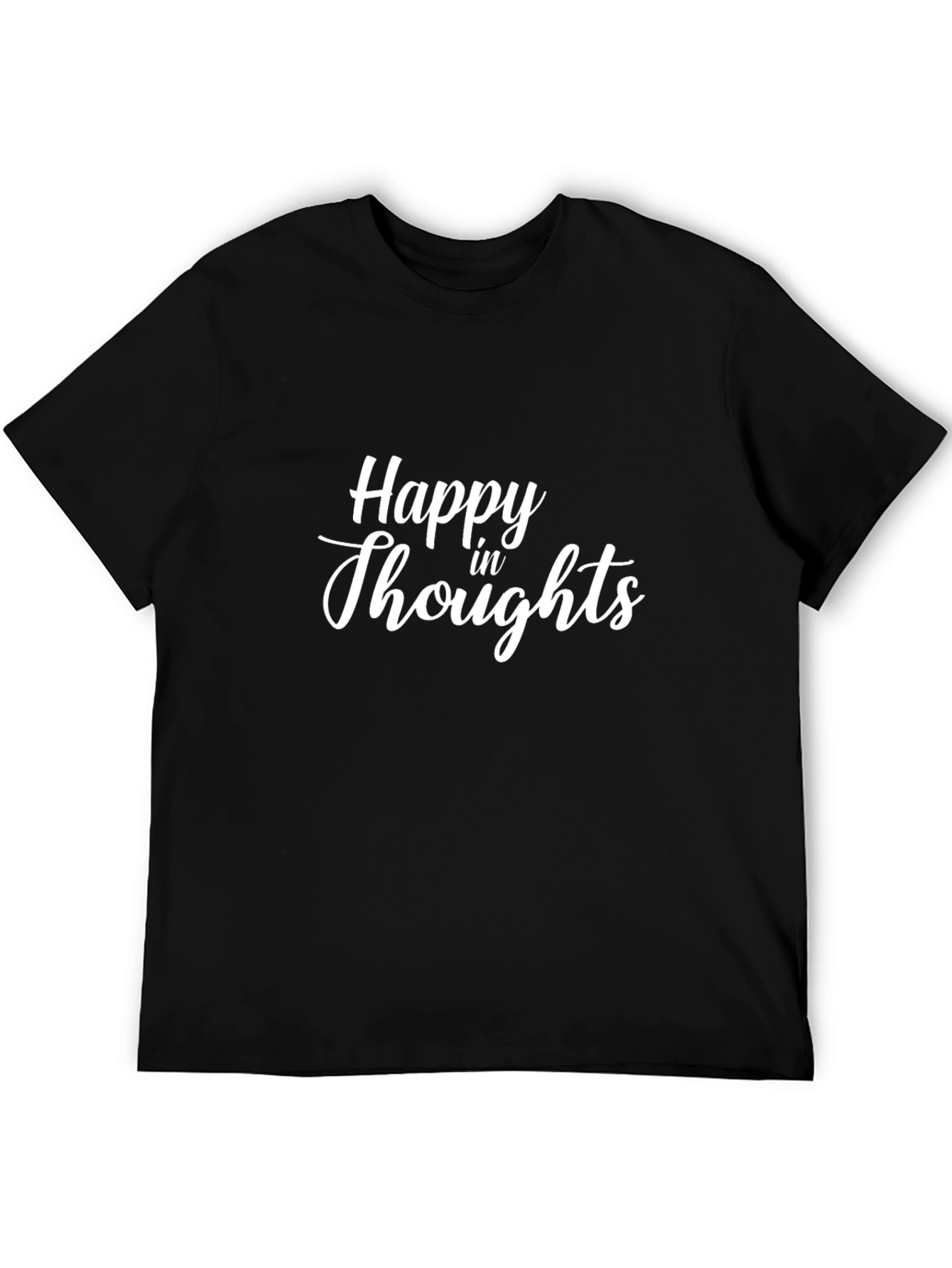 Happy Thoughts Graphic Print Mens Black T-Shirt