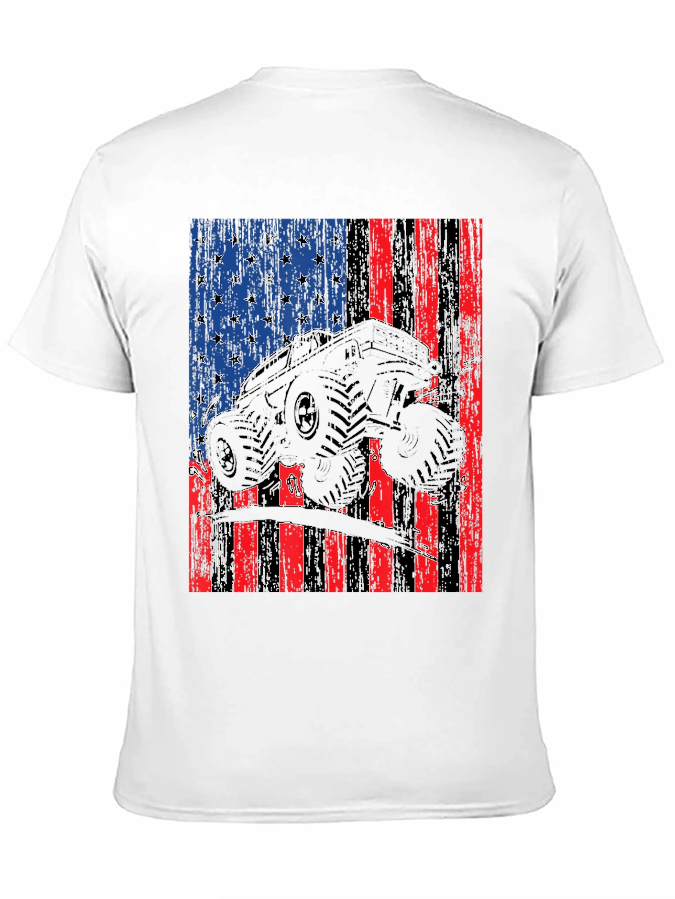 American Flag Monster Truck Graphic T-Shirt