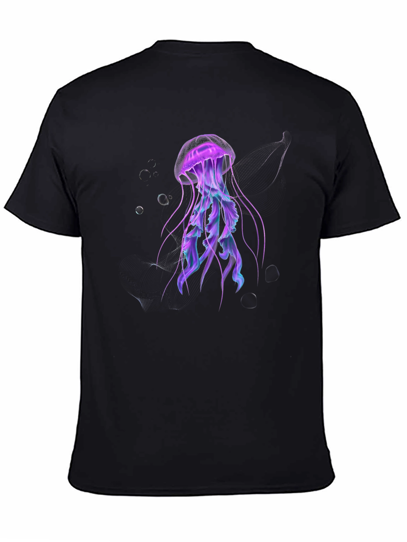 Jellyfish Graphic Black Tee - Unique Design