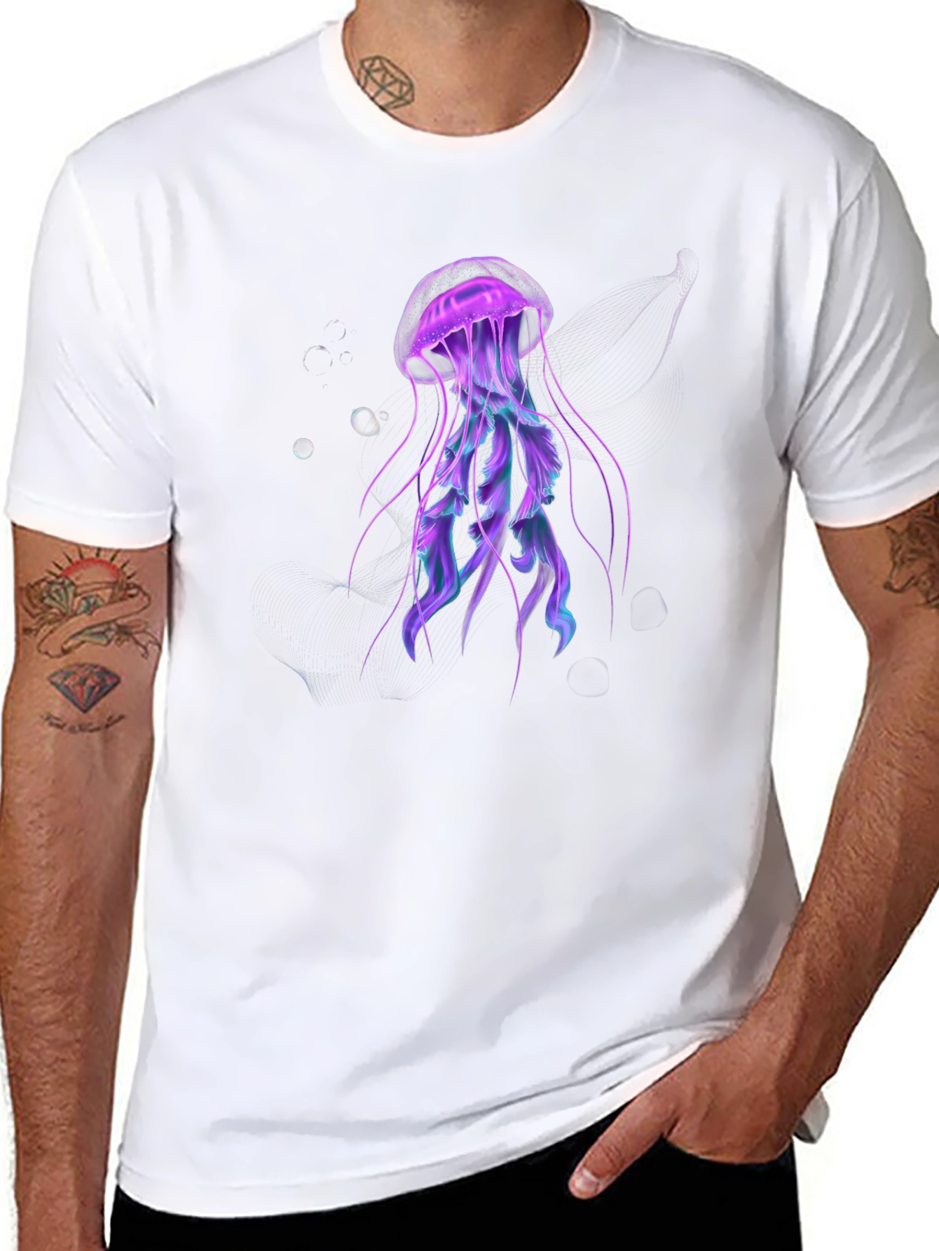 Jellyfish Graphic Black Tee - Unique Design