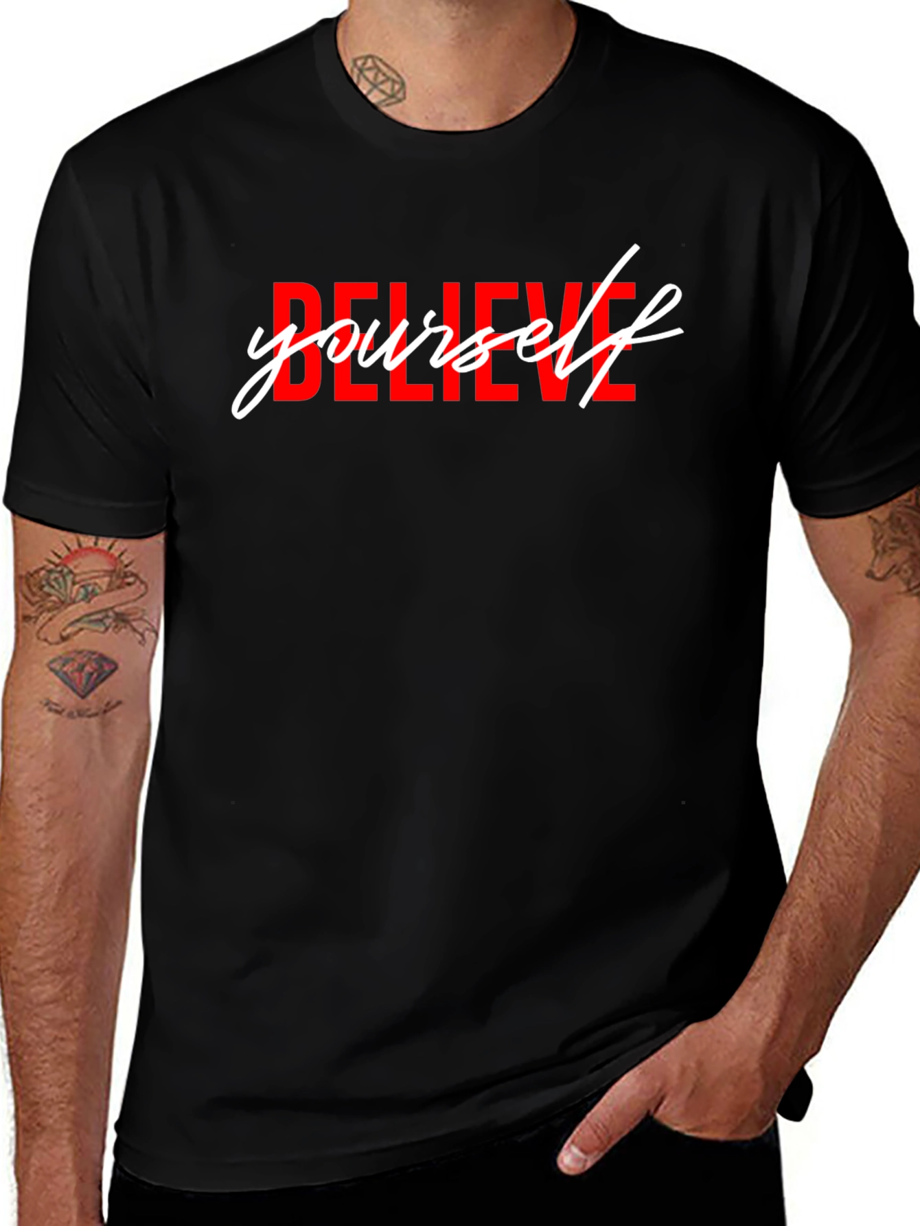 Believe in Yourself Graphic Tee - Black T-Shirt
