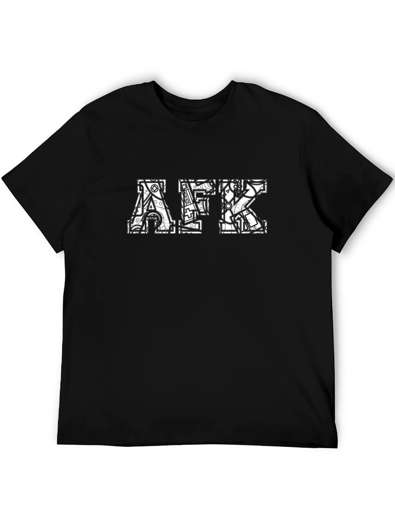 AFK Graphic Print Black T-Shirt - Casual Style