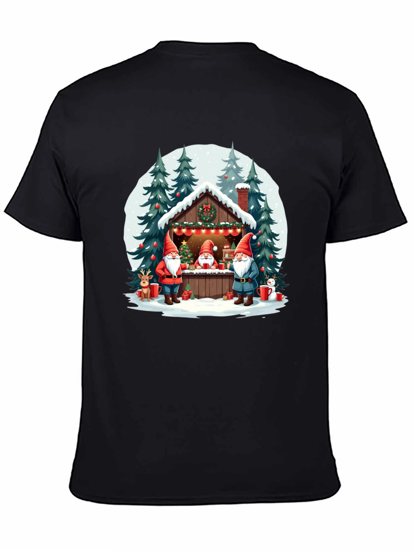 Christmas Gnome Cabin Graphic Tee