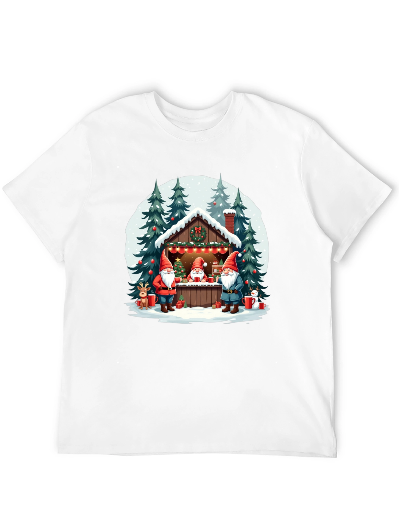 Christmas Gnome Cabin Graphic Tee