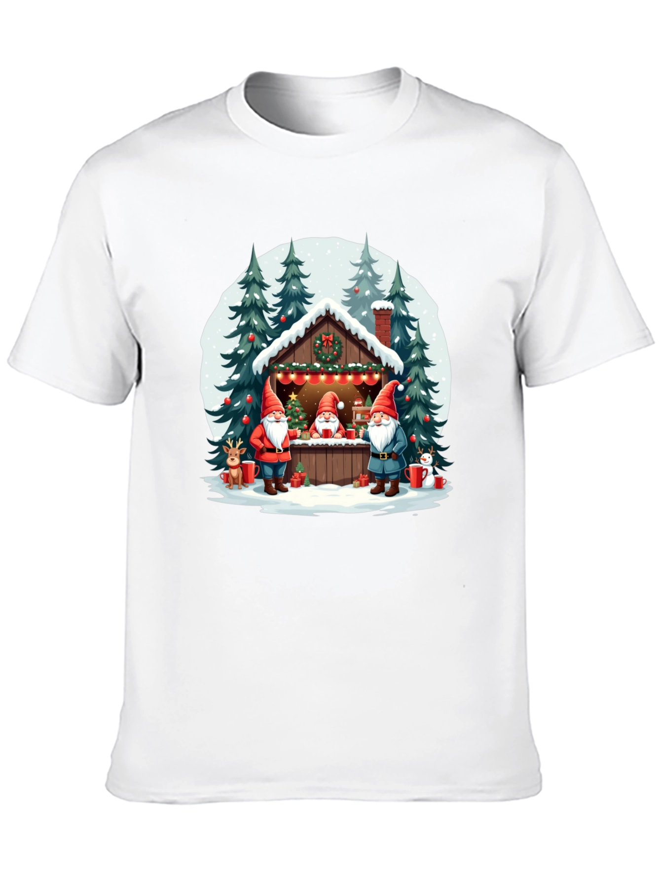 Christmas Gnome Cabin Graphic Tee