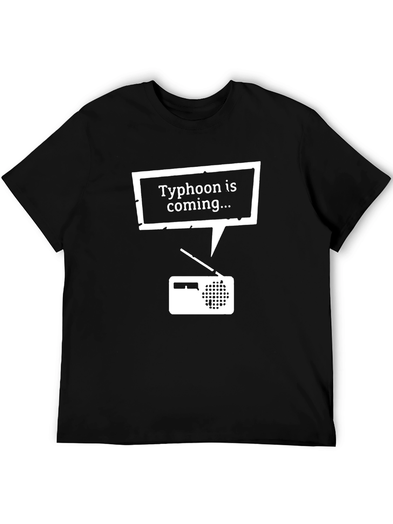 Typhoon Warning Novelty Black T-Shirt