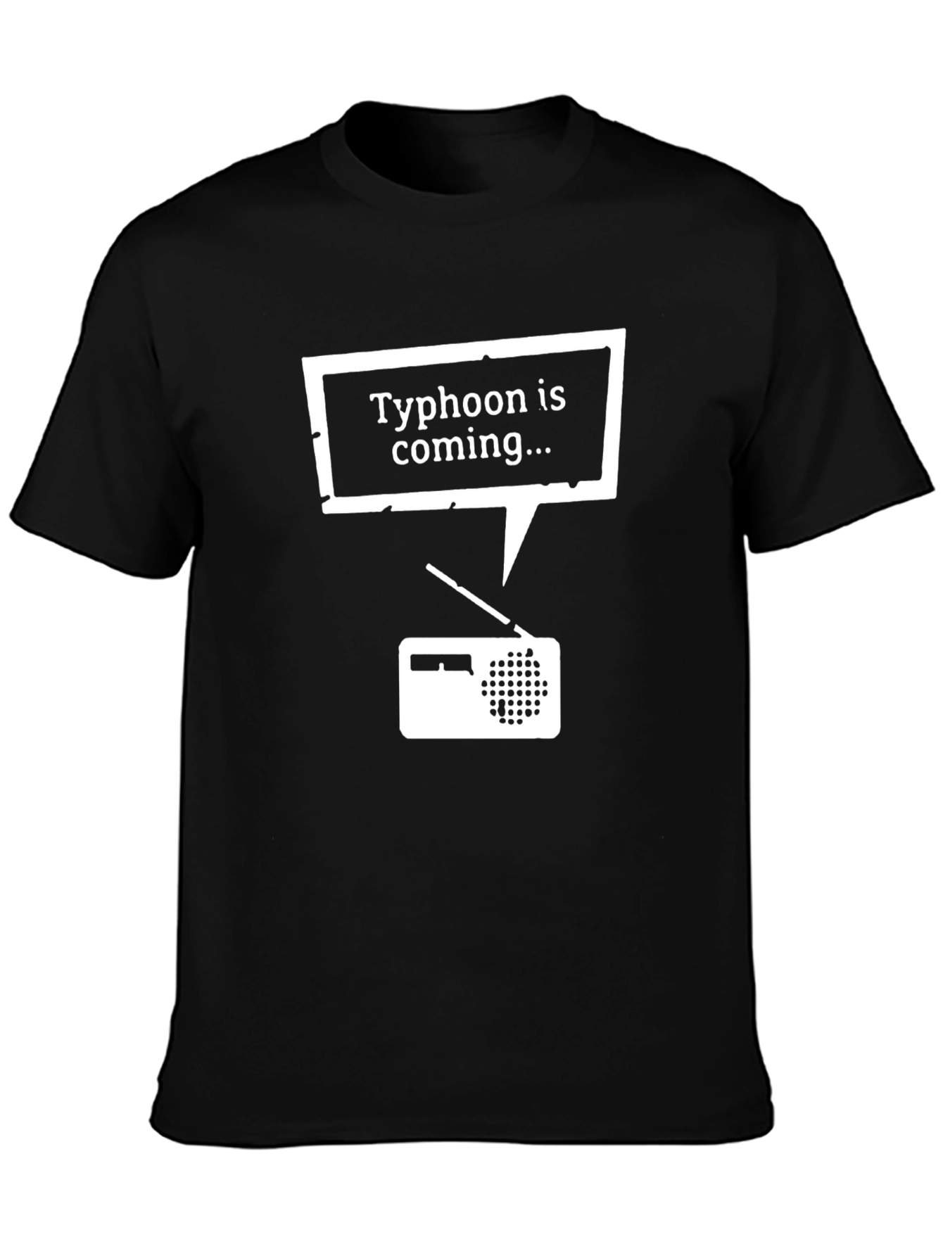 Typhoon Warning Novelty Black T-Shirt