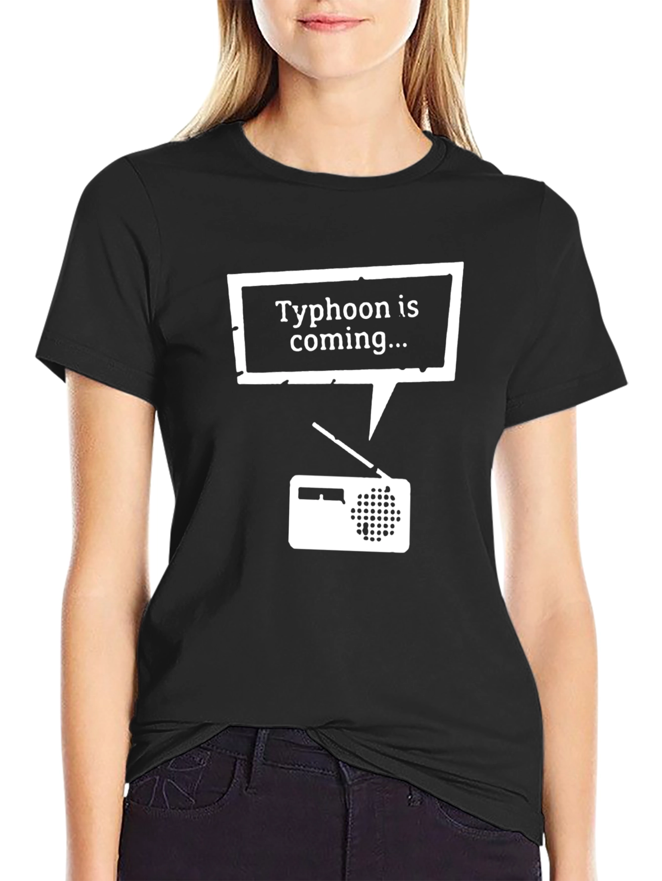 Typhoon Warning Novelty Black T-Shirt