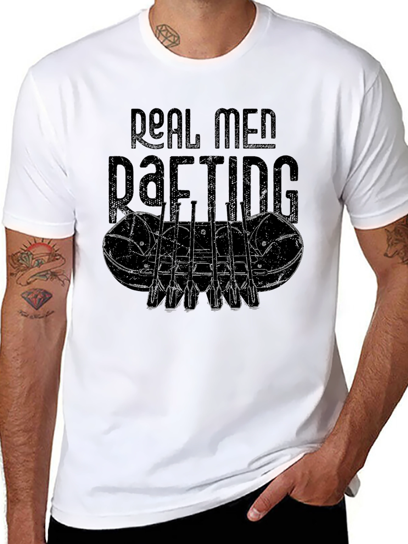Real Men Rafting Graphic T-Shirt