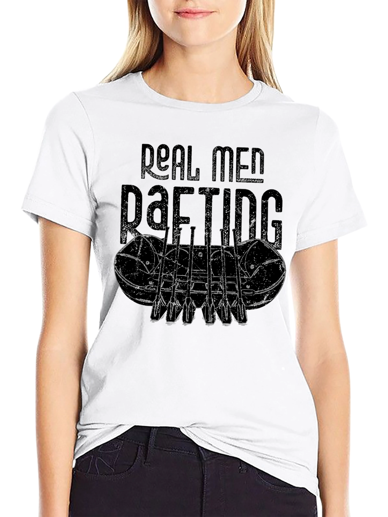 Real Men Rafting Graphic T-Shirt