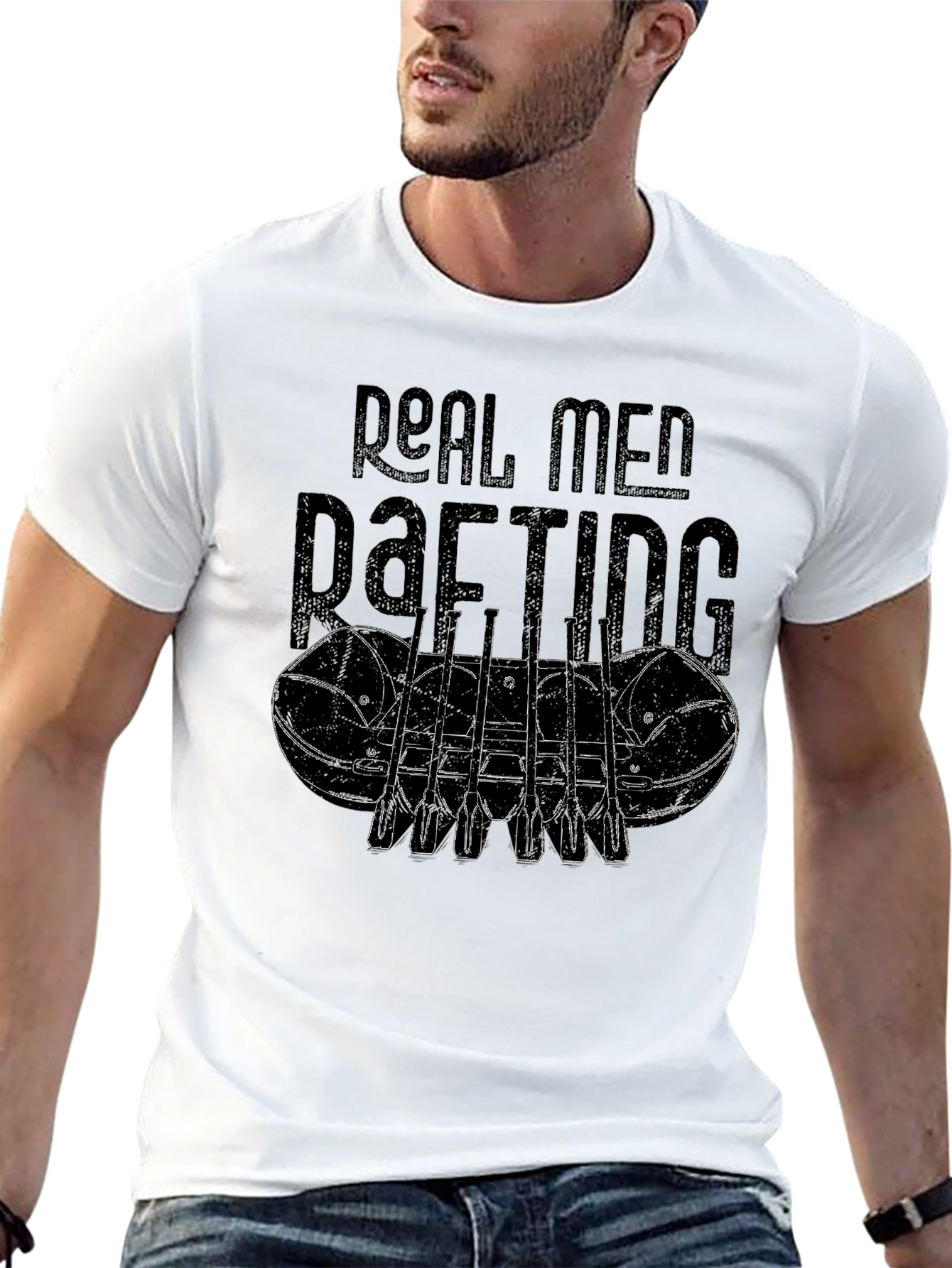Real Men Rafting Graphic T-Shirt