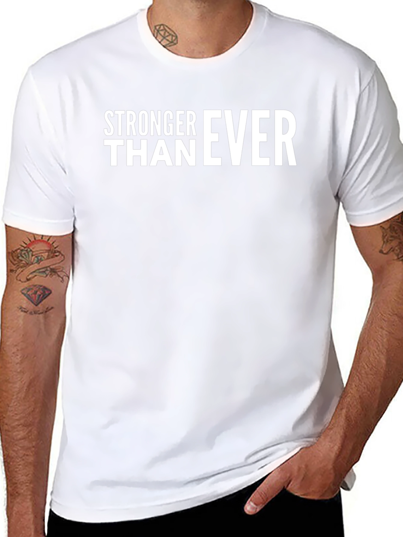 Stronger Than Ever Black Graphic T-Shirt
