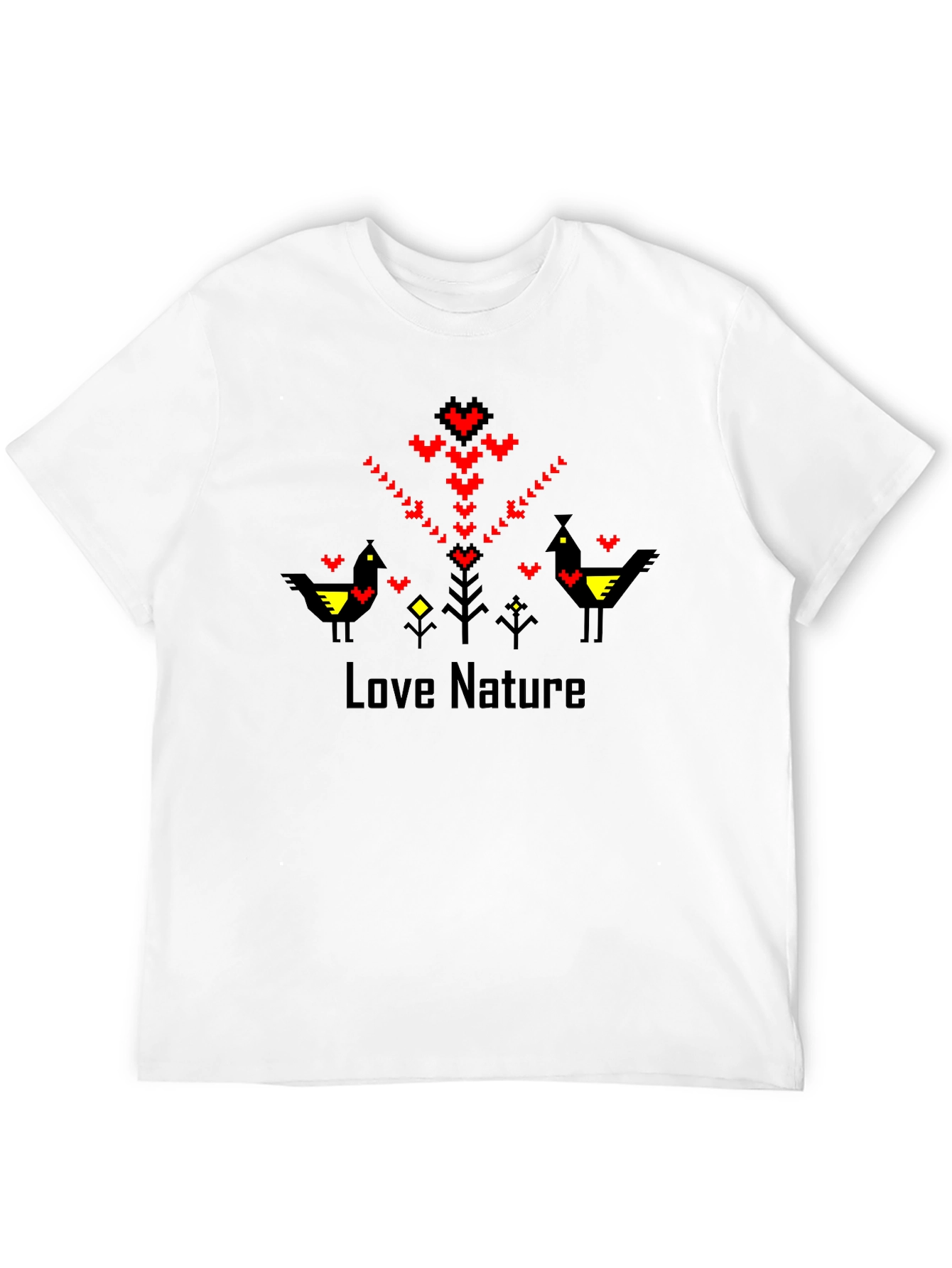 Love Nature Graphic Tee - Black Crew Neck