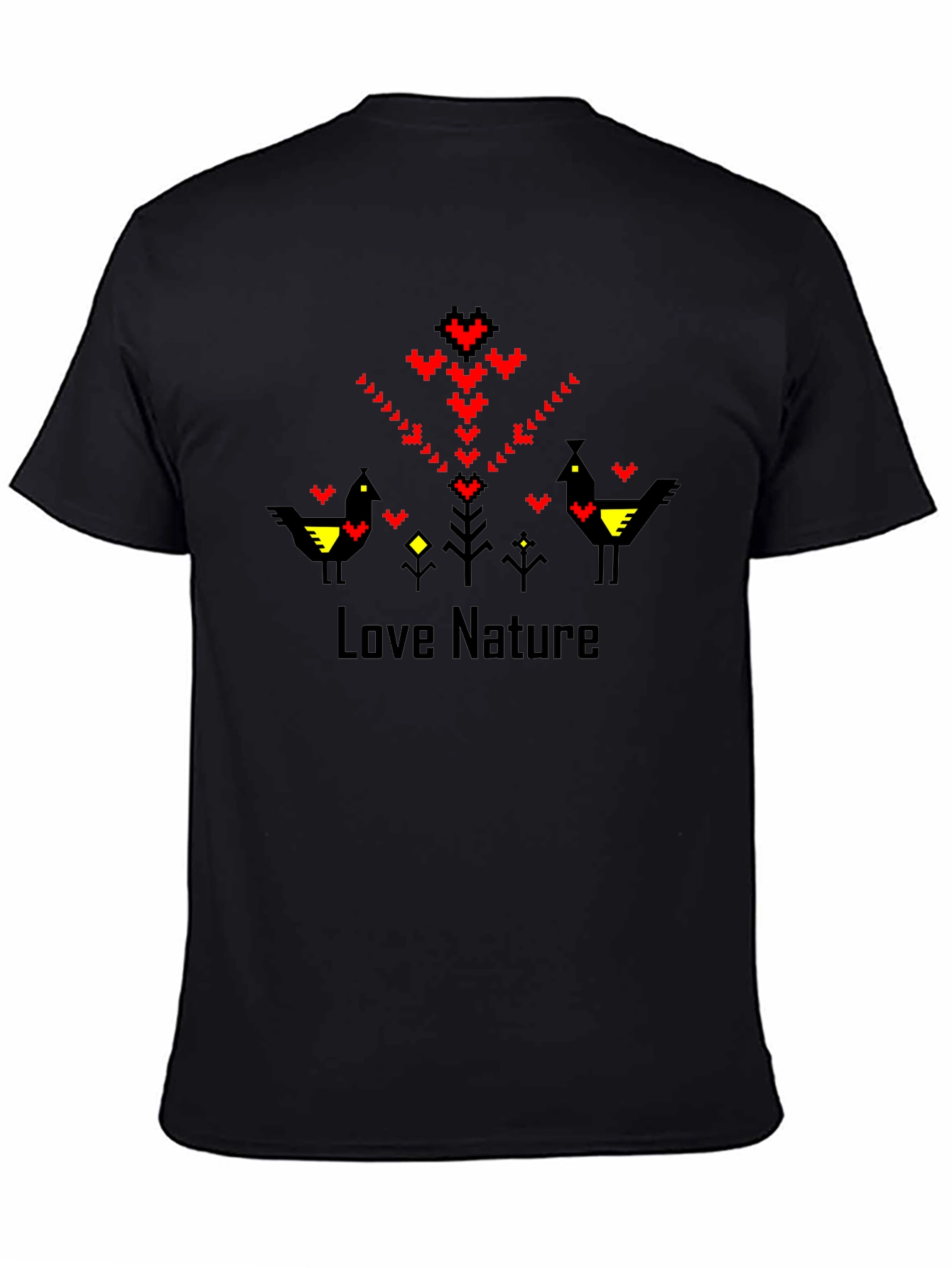 Love Nature Graphic Tee - Black Crew Neck