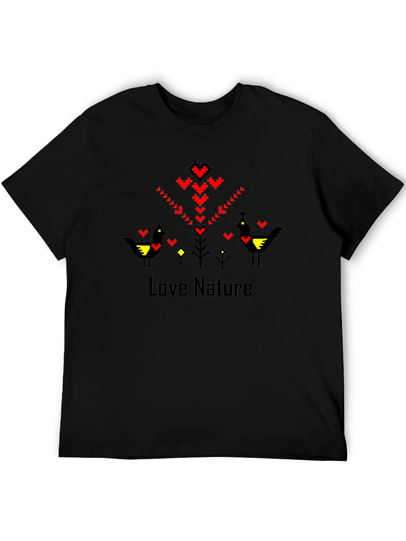 Love Nature Graphic Tee - Black Crew Neck