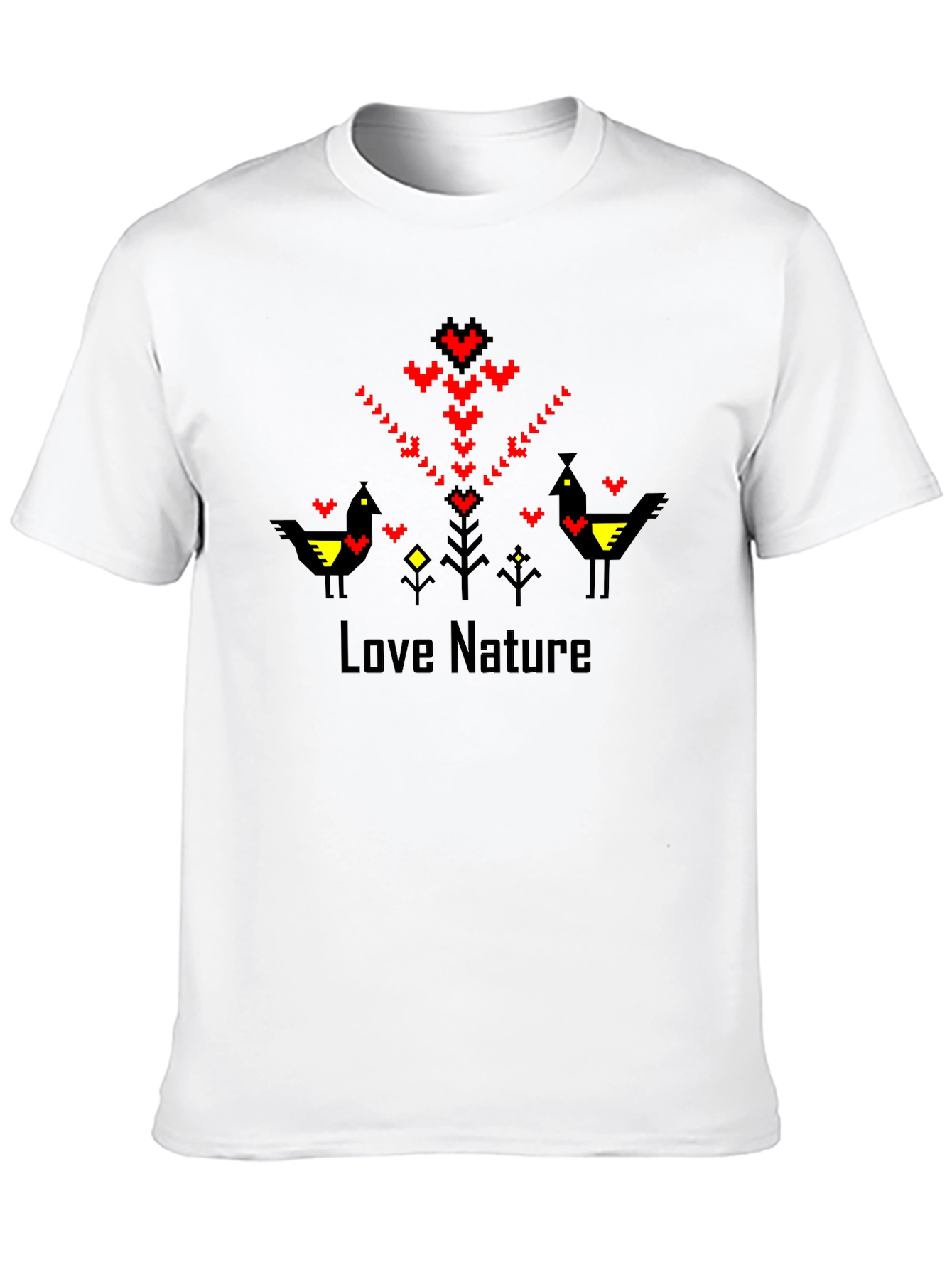 Love Nature Graphic Tee - Black Crew Neck