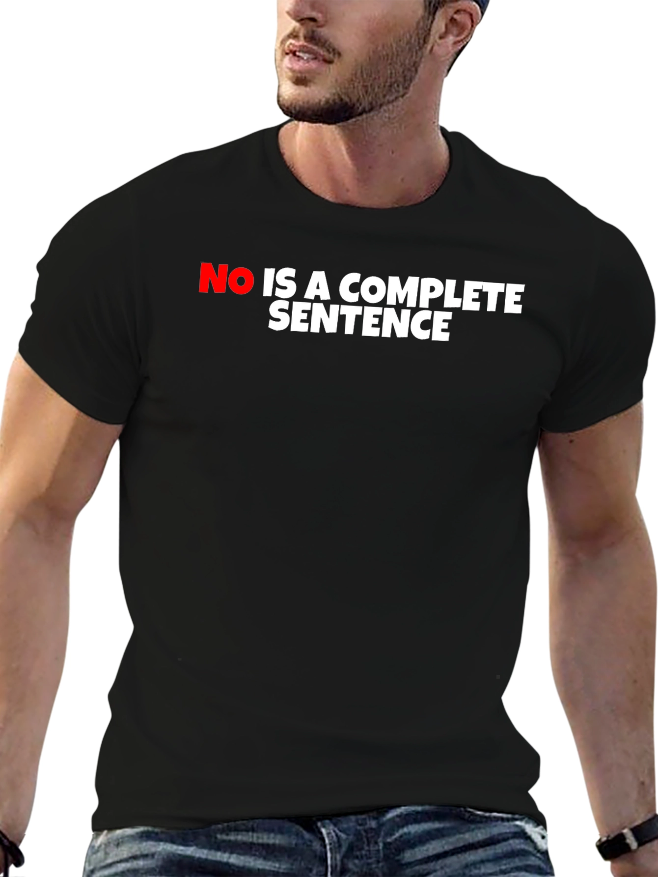 No Is A Complete Sentence Black Graphic Tee