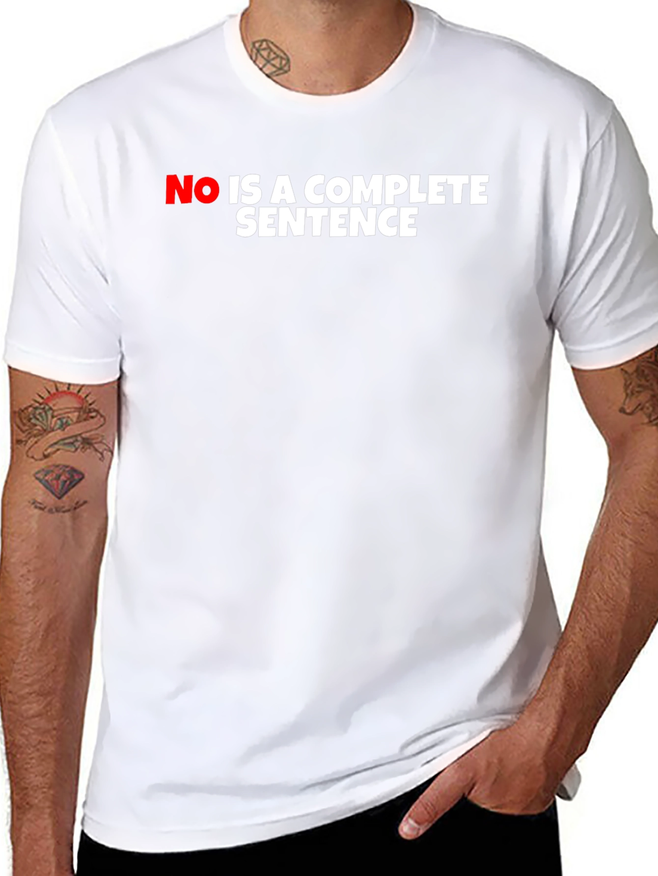 No Is A Complete Sentence Black Graphic Tee