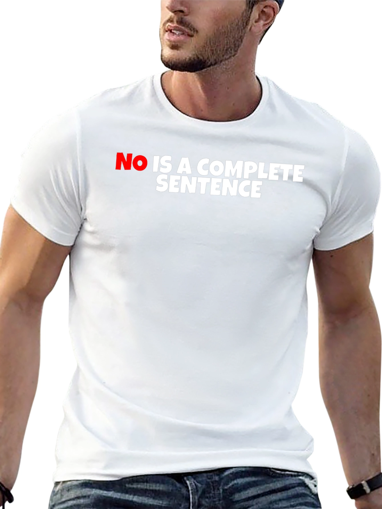 No Is A Complete Sentence Black Graphic Tee