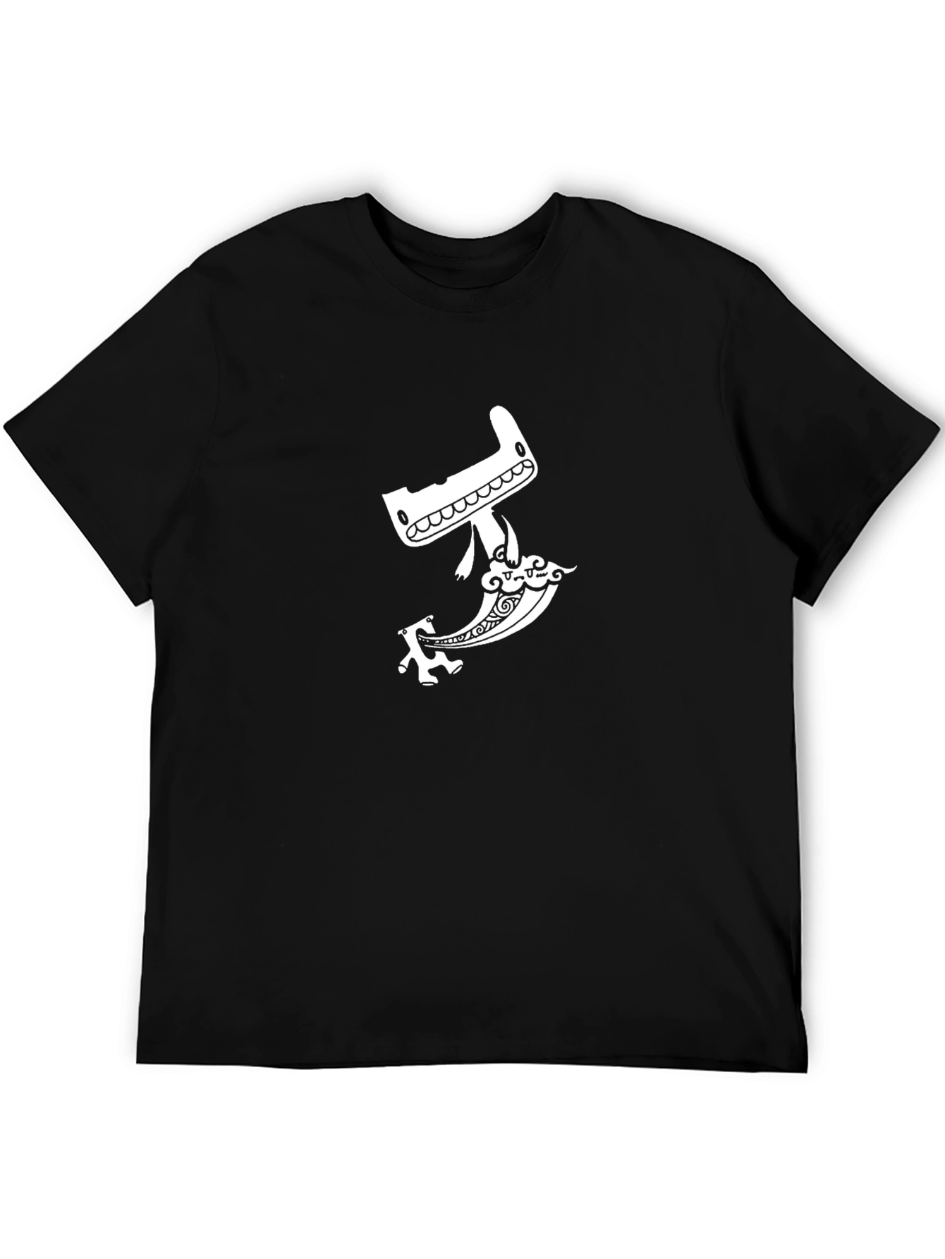 Mens Black Graphic T-Shirt - Whimsical Cleaver Design