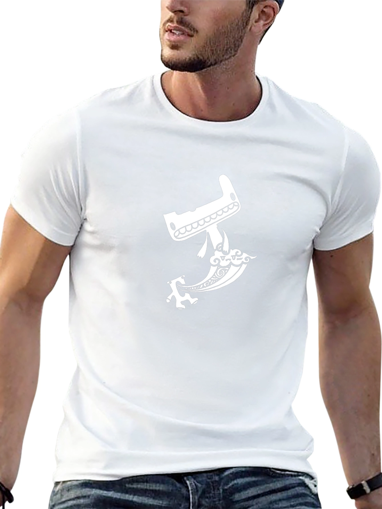 Mens Black Graphic T-Shirt - Whimsical Cleaver Design
