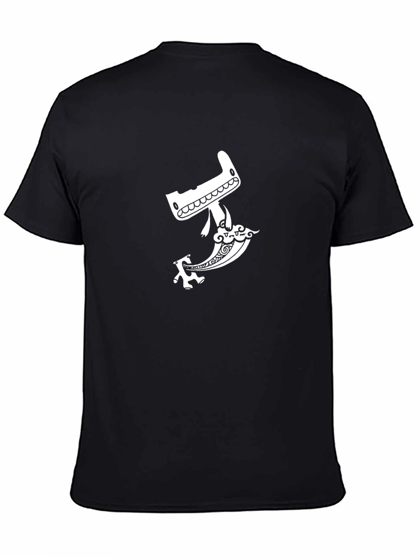 Mens Black Graphic T-Shirt - Whimsical Cleaver Design