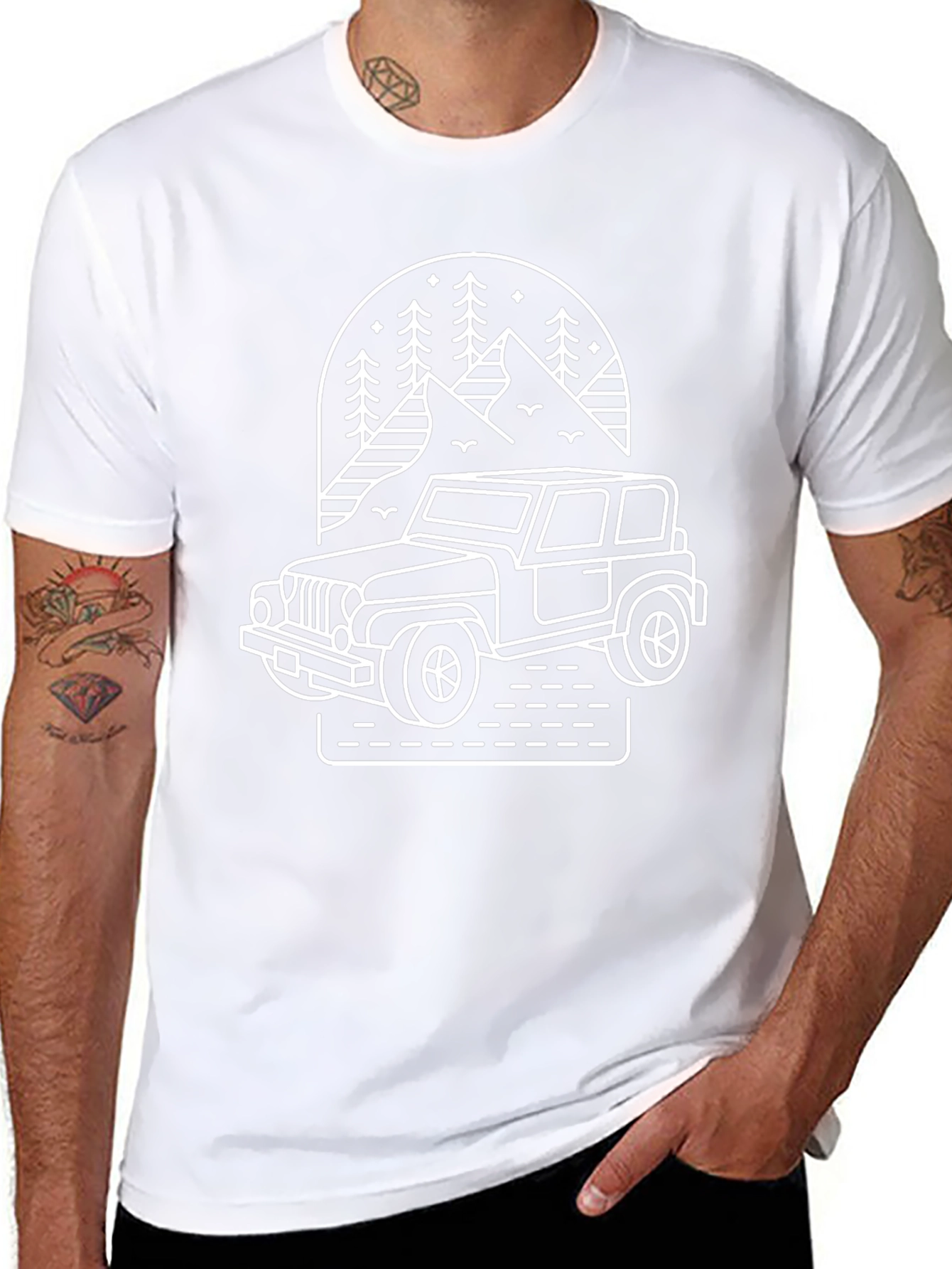 Off-Road Adventure Tee - Mountain Jeep Design