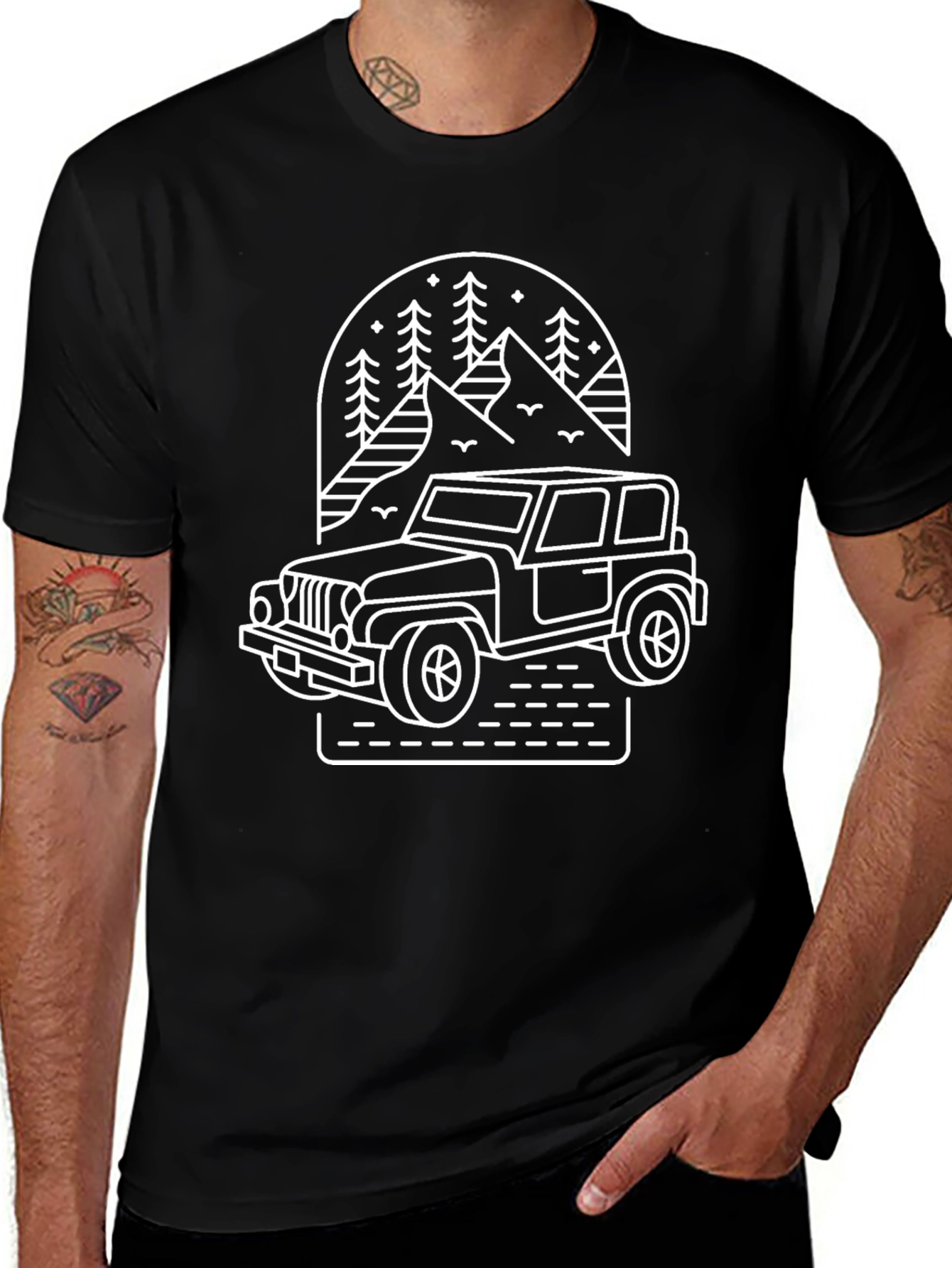Off-Road Adventure Tee - Mountain Jeep Design