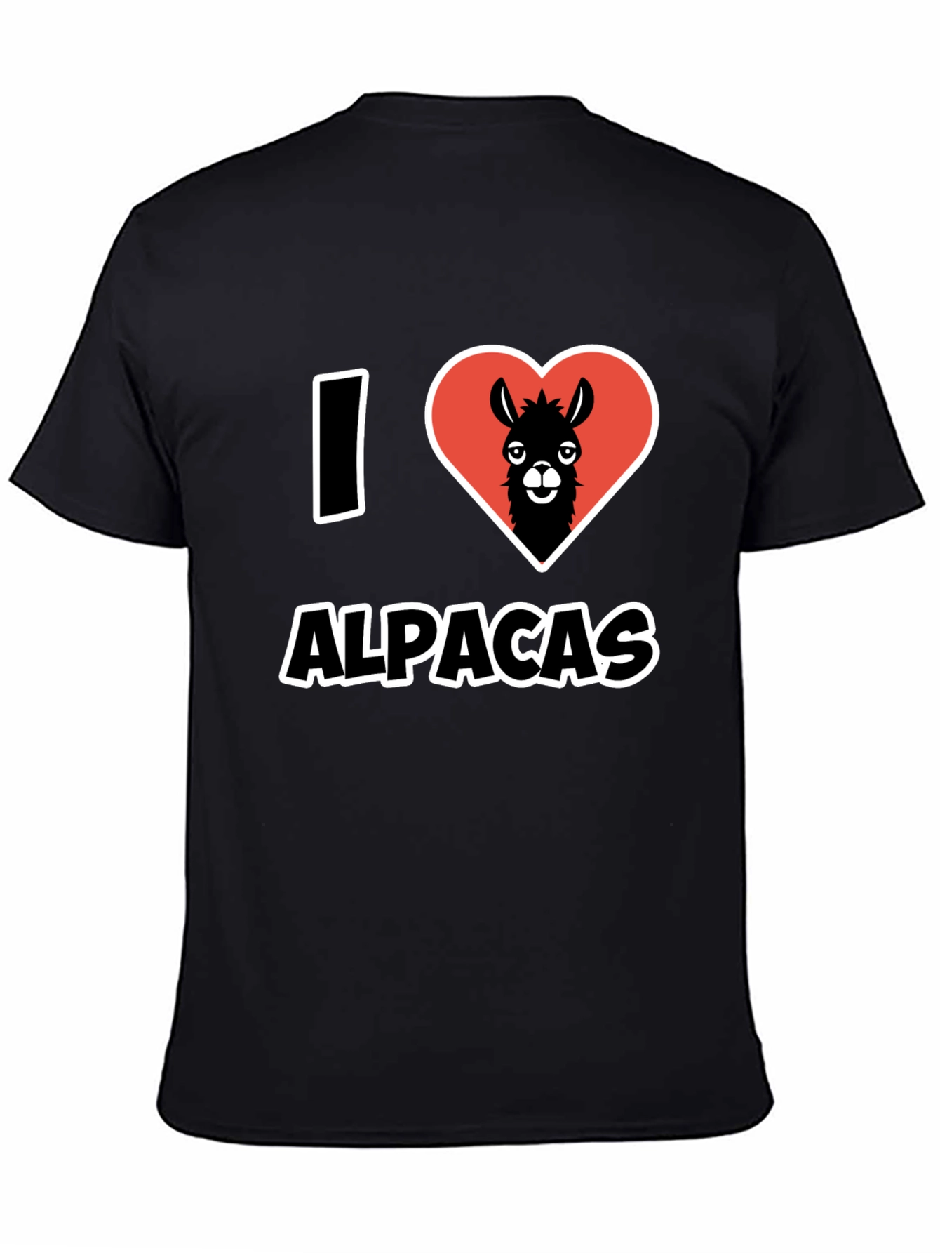 I Heart Alpacas Black T-Shirt