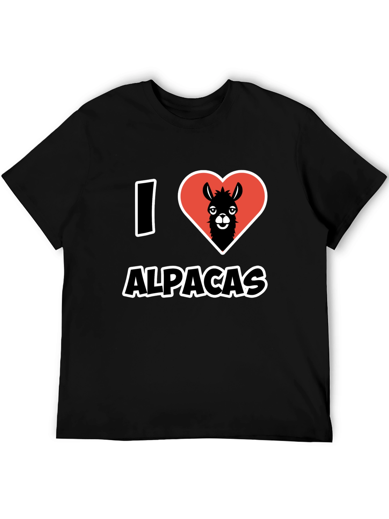 I Heart Alpacas Black T-Shirt