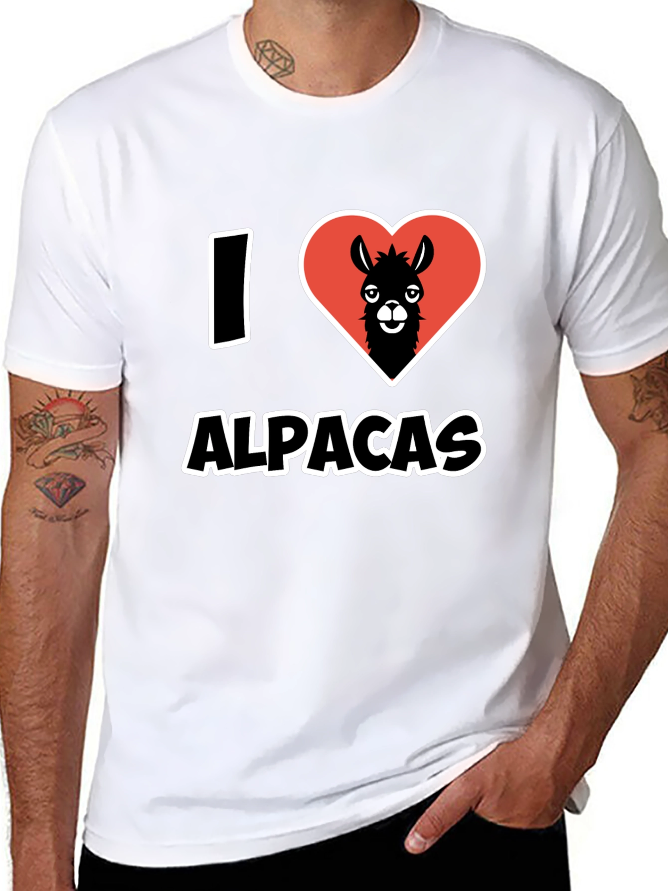 I Heart Alpacas Black T-Shirt