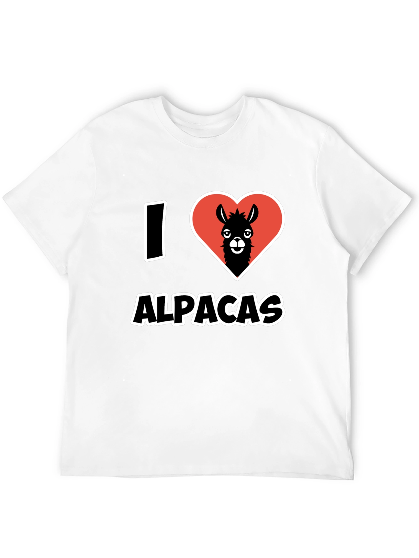 I Heart Alpacas Black T-Shirt