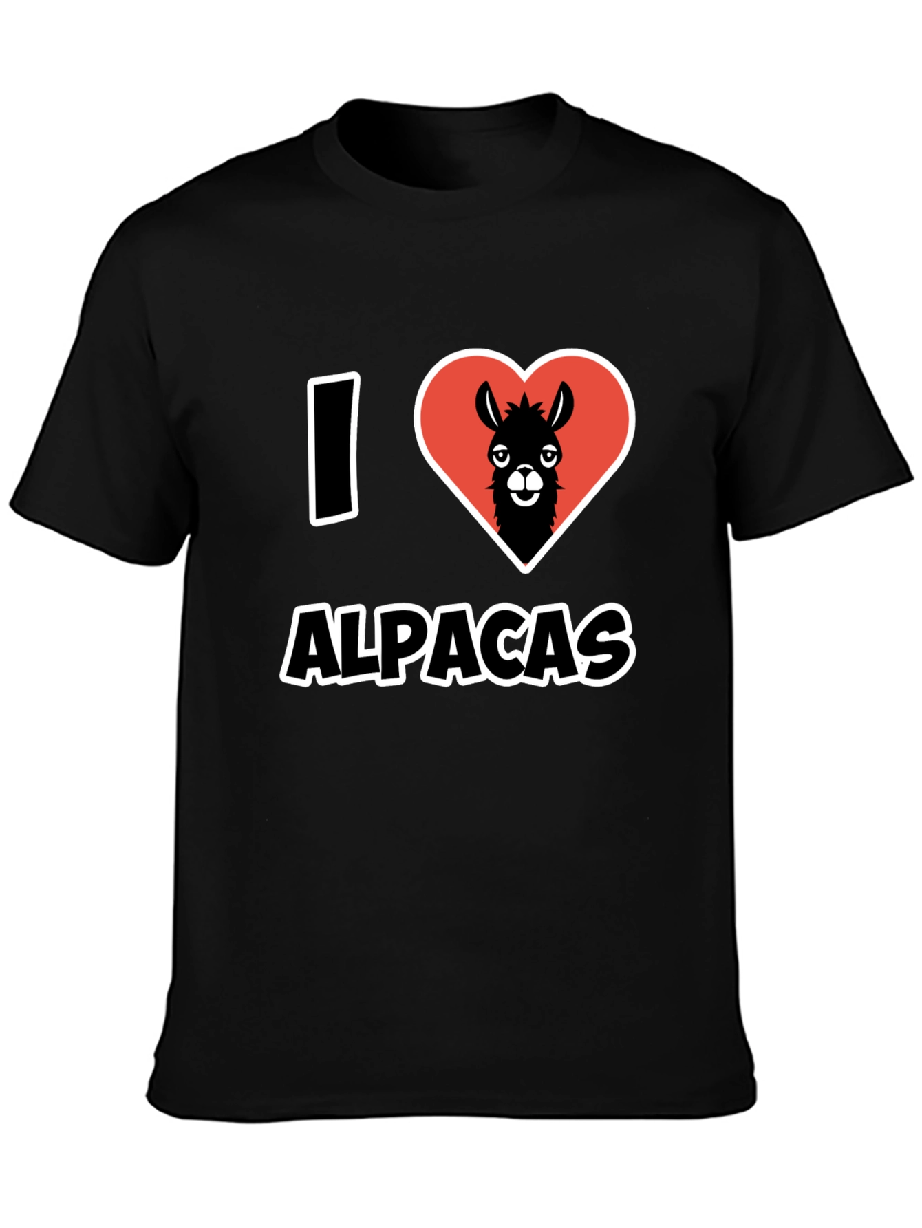 I Heart Alpacas Black T-Shirt