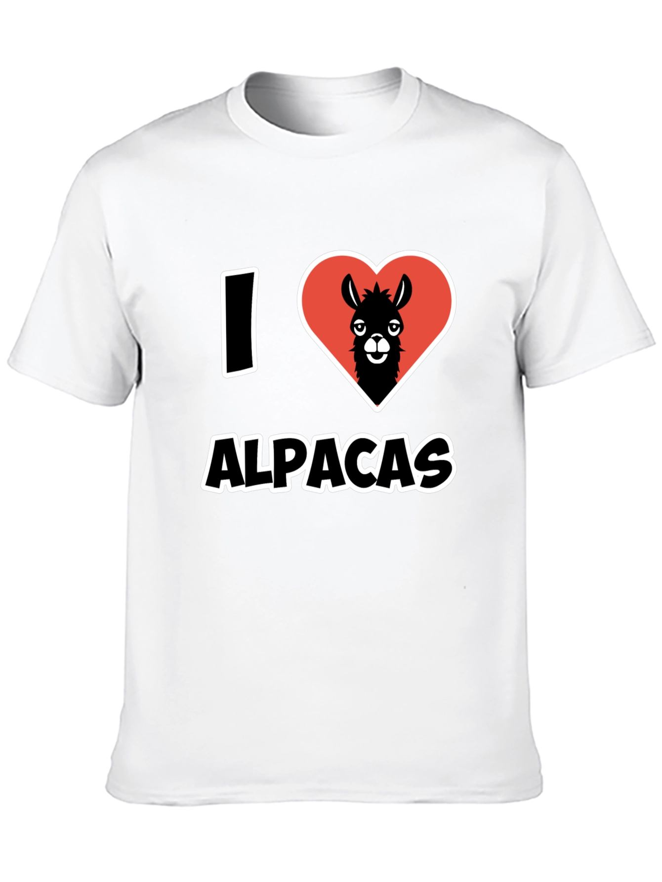 I Heart Alpacas Black T-Shirt