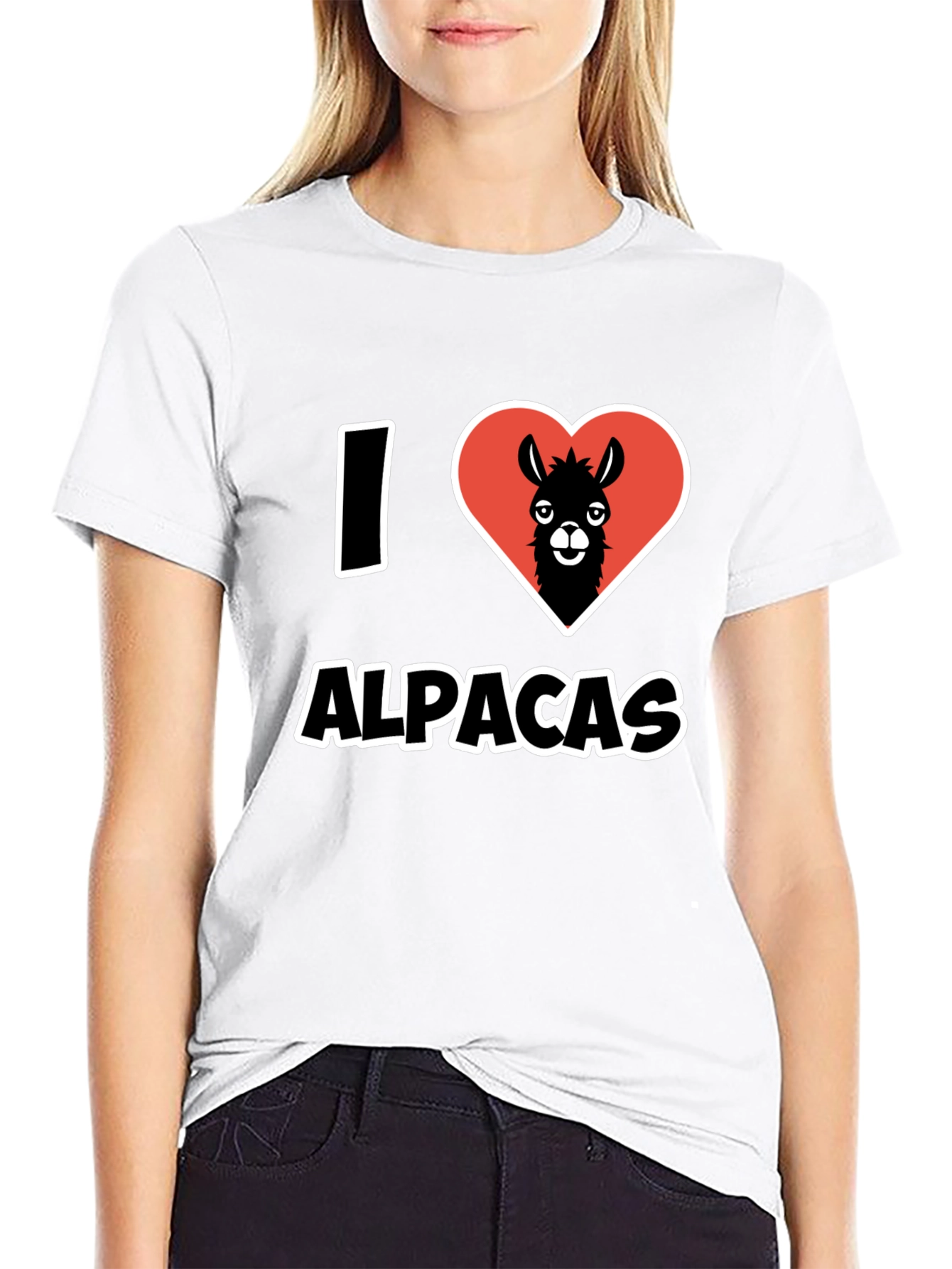 I Heart Alpacas Black T-Shirt