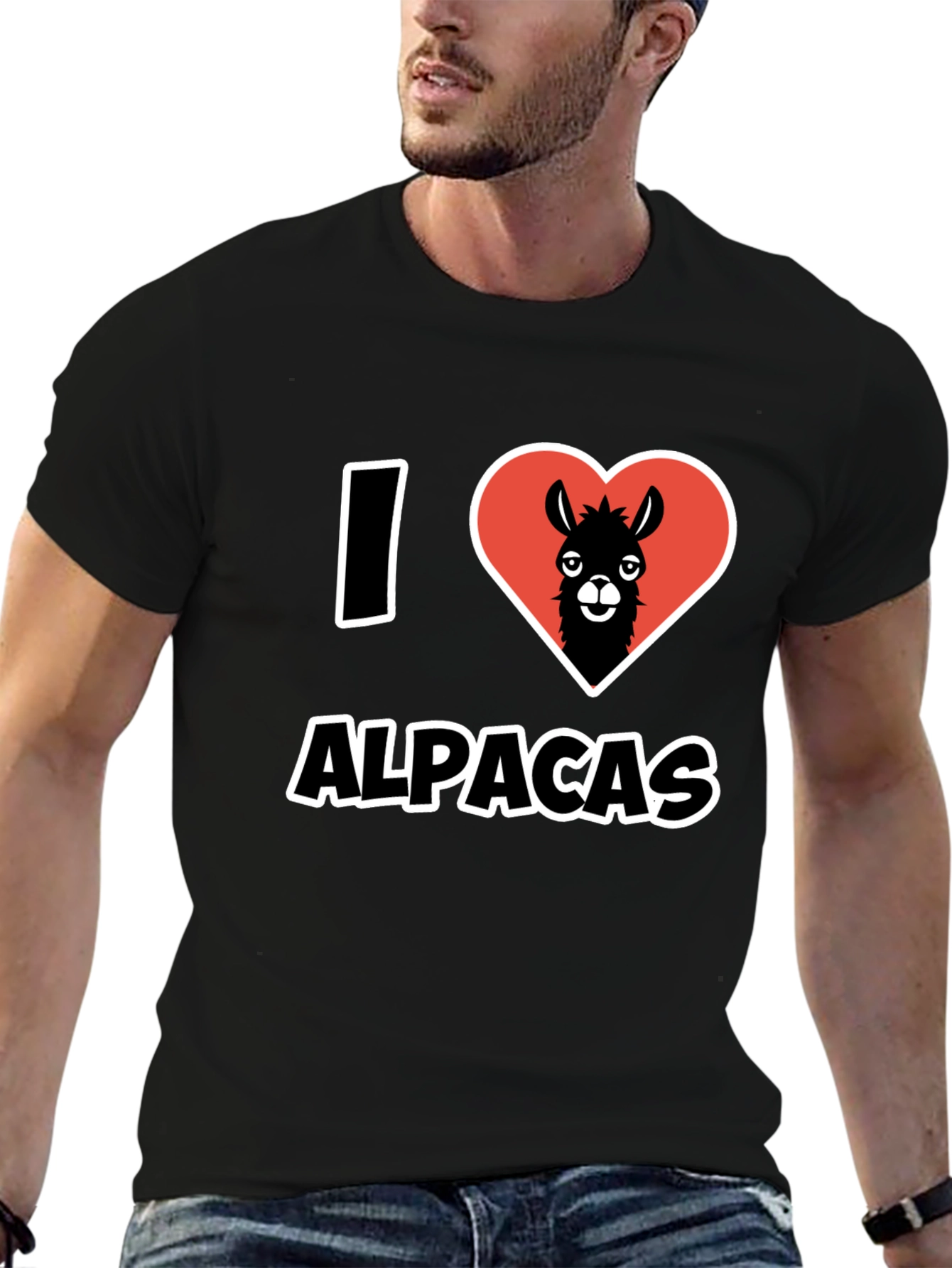 I Heart Alpacas Black T-Shirt