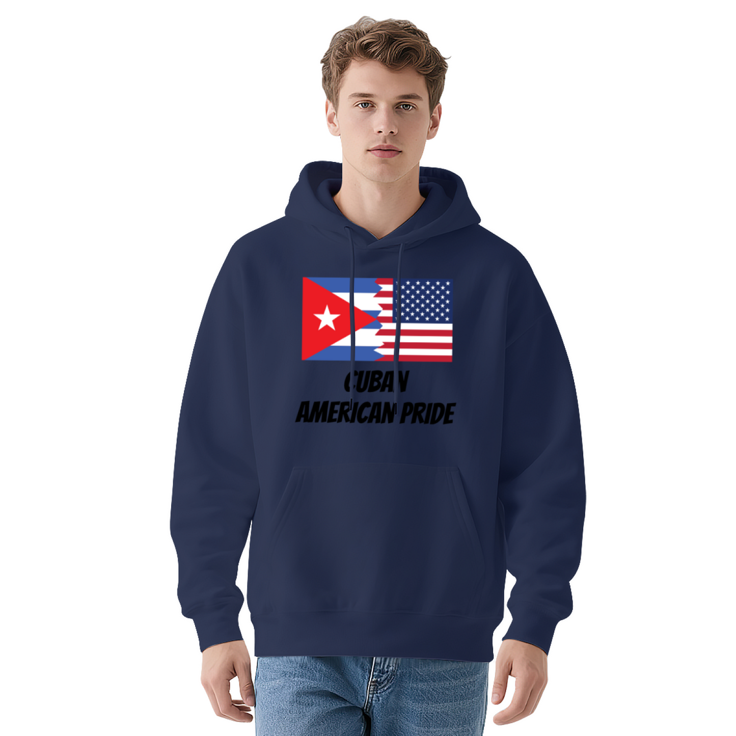Cuban American Pride Dual Flag White Hoodie, Cultural Soft Comfort Unisex Top