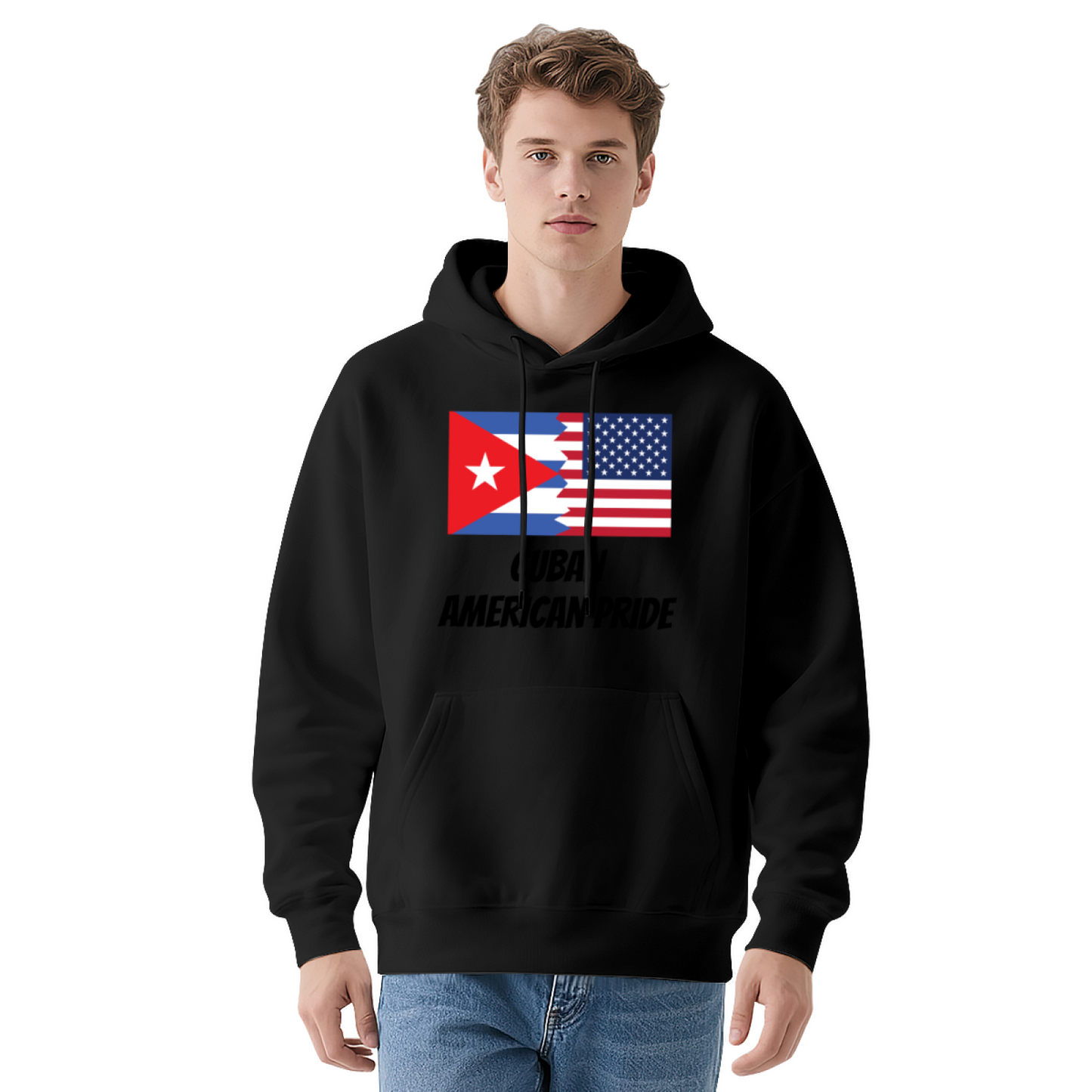 Cuban American Pride Dual Flag White Hoodie, Cultural Soft Comfort Unisex Top
